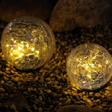 LUMIRO Outdoor Cracked Glass Garden Solar Ball Light - 15 cm_4