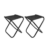 HYPERANNGER 2 Pack Aluminum Alloy Camping Folding Stool with Storage Bag-Black_0