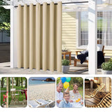 COMFEYA Patio Curtains Outdoor - Waterproof Heat UV Shade Privacy Blackout Curtains_7