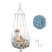 PETSWOL Macrame Cat Hammock - Handwoven Boho Cat Swing For Indoor/Outdoor_0