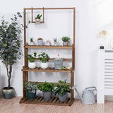 GREENYHAVEN 3-Tier Hanging Wood Plant Stand Flower Pot Organizer Rack_3