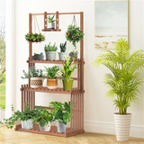 GREENYHAVEN 3-Tier Hanging Wood Plant Stand Flower Pot Organizer Rack_7