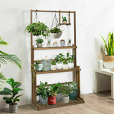 GREENYHAVEN 3-Tier Hanging Wood Plant Stand Flower Pot Organizer Rack_6