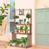 GREENYHAVEN 3-Tier Hanging Wood Plant Stand Flower Pot Organizer Rack_5