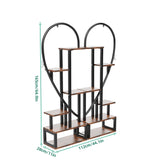 GREENYHAVEN 6 Tier Metal Plant Shelf Heart Shape Ladder Plant Stands_8