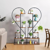 GREENYHAVEN 6 Tier Metal Plant Shelf Heart Shape Ladder Plant Stands_6