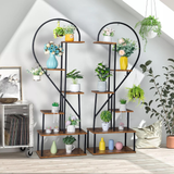 GREENYHAVEN 6 Tier Metal Plant Shelf Heart Shape Ladder Plant Stands_2