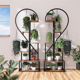 GREENYHAVEN 6 Tier Metal Plant Shelf Heart Shape Ladder Plant Stands_0