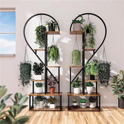 GREENYHAVEN 6 Tier Metal Plant Shelf Heart Shape Ladder Plant Stands_0
