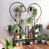 GREENYHAVEN 6 Tier Metal Plant Shelf Heart Shape Ladder Plant Stands_1