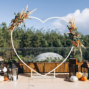 GREENYHAVEN Heart Shaped White Metal Balloon Arch Stand Frame Display Kit for Wedding_0