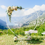 GREENYHAVEN Heart Shaped White Metal Balloon Arch Stand Frame Display Kit for Wedding_2