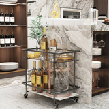 COMFEYA 2-Tier Luxury Serving Cart on Lockable Wheels_3