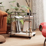 COMFEYA 2-Tier Luxury Serving Cart on Lockable Wheels_2