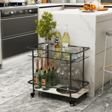 COMFEYA 2-Tier Luxury Serving Cart on Lockable Wheels_1