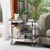COMFEYA 2-Tier Luxury Serving Cart on Lockable Wheels_0