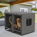 PETSWOL Double Door Waterproof Dog Kennel Cover_4