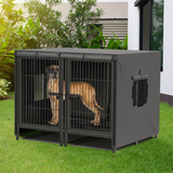 PETSWOL Double Door Waterproof Dog Kennel Cover_3