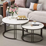COMFEYA 2 Pack Marble Nesting Coffee Table Set_0