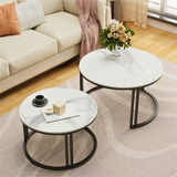 COMFEYA 2 Pack Marble Nesting Coffee Table Set_8