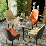 COMFEYA Stylish PU Leather Dining Chairs with Metal Legs_2