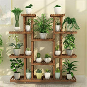 GREENYHAVEN 16 Potted Wood Flower Rack Plant Display Storage Shelves_0