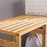 STORFEX Bamboo Wood Clothing Garment Rack with Shelves_6