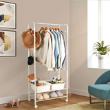 COMFEYA Heavy Duty Industrial Pipe Clothes Rack with Wheels_3