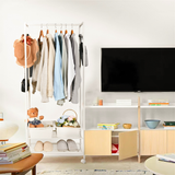 COMFEYA Heavy Duty Industrial Pipe Clothes Rack with Wheels_4