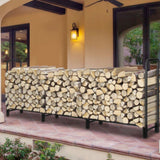 12.7FT Outdoor Firewood Rack with Cover Heavy Duty Firewood Holder_3