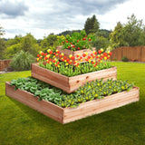 Wooden Raised Garden Bed Planter Box Elevated Floor with Whole Kit and Drainage System_3