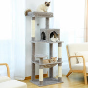 PETSWOL Cat Tree Tower House Condo Perch Entertainment Scratching for Kitten Multi-Level Tower_0