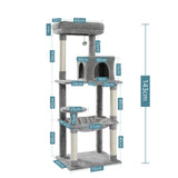 PETSWOL Cat Tree Tower House Condo Perch Entertainment Scratching for Kitten Multi-Level Tower_4