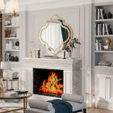 COMFEYA Irregular Silver Wall Decor Mirror with Golden Rim_1
