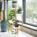 4 Tier Plant Shelf Stand Bamboo Plant Pot Holder Tall Flower Stand Rack_4