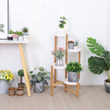 4 Tier Plant Shelf Stand Bamboo Plant Pot Holder Tall Flower Stand Rack_5