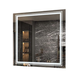COMFEYA Square Illuminated Wall Bathroom Mirror with LED Lights_0