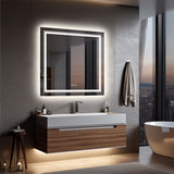 COMFEYA Square Illuminated Wall Bathroom Mirror with LED Lights_1