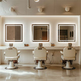 COMFEYA Square Illuminated Wall Bathroom Mirror with LED Lights_3