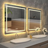 COMFEYA Square Illuminated Wall Bathroom Mirror with LED Lights_6
