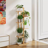 Tall Bamboo Plant Stand Corner Flower Display Rack for Indoor Outdoor_3