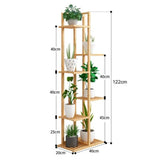 Tall Bamboo Plant Stand Corner Flower Display Rack for Indoor Outdoor_8