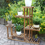 Multi Tier Wood Plant Display Stand Plant Flower Shelf Rack Holder_6