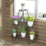 Metal Plant Stand Indoor Outdoor Flower Pot Display Rack Garden Shelf Stand Holder_4