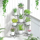 9 Tier Metal Plant Stand Garden Flower Pots Holder Display Rack_3