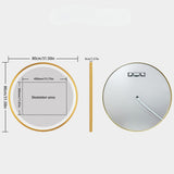 COMFEYA 24 Inch Gold Frame Round Bathroom Mirror with Lights_6