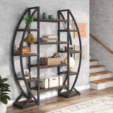 Industrial Large Plant Stand Multilayer Garden Flower Rack Bookshelf Half Moon Shaped_10
