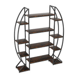 Industrial Large Plant Stand Multilayer Garden Flower Rack Bookshelf Half Moon Shaped_1