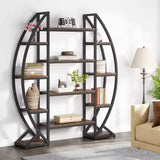 Industrial Large Plant Stand Multilayer Garden Flower Rack Bookshelf Half Moon Shaped_4
