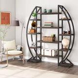Industrial Large Plant Stand Multilayer Garden Flower Rack Bookshelf Half Moon Shaped_7